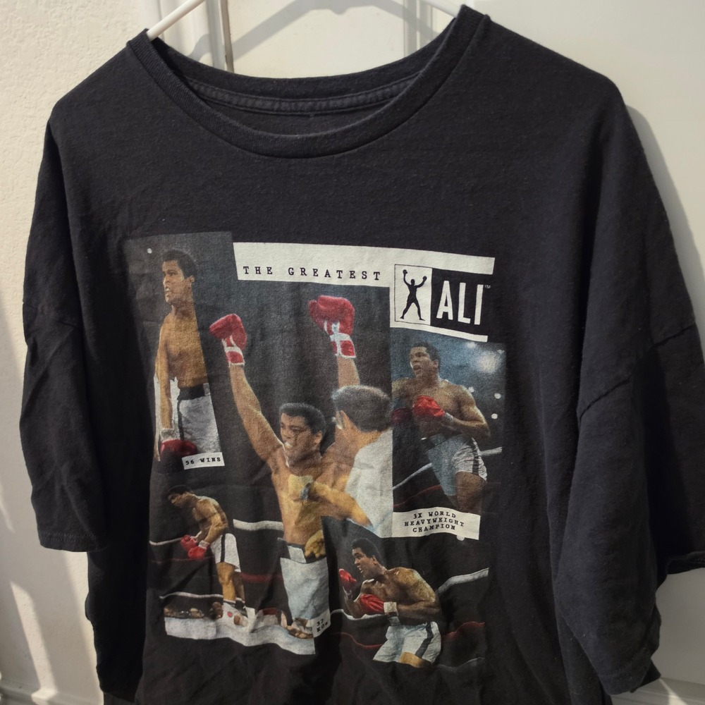 Muhammad Ali The Greatest Graphic T-Shirt Mens 3XL Black Cotton Boxing Tee 2023